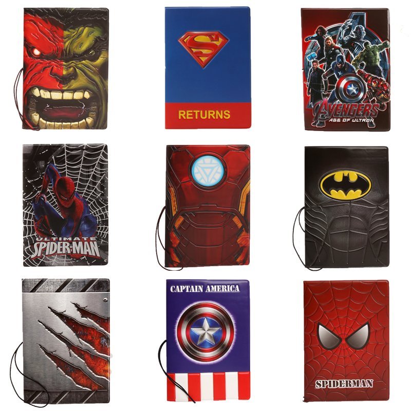 Weiman Superhero Cartoon Passport Cover Iron Man Batman Spiderman ...