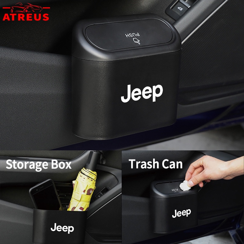 Jeep Car Trash Can Hanging Flip Lid Dustbin Pressing Type Storage Box