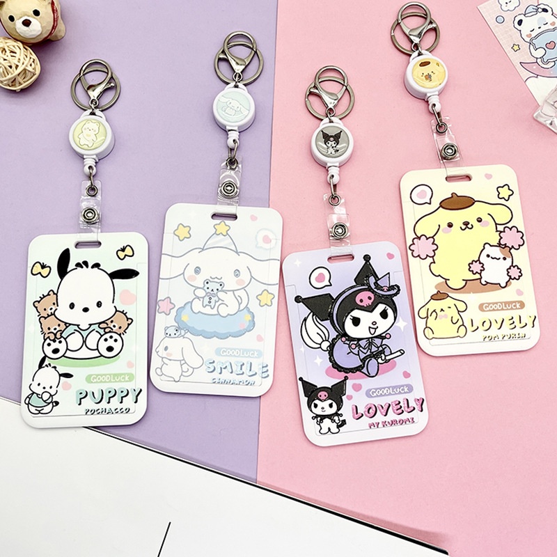 Ins Telescopic Lanyard Pochacco Cartoon Cute Employee Work Badge ID ...