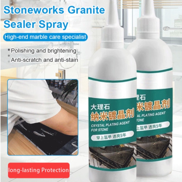 Stoneworks Granite Sealer Spray Marble polishing nanocrystal plating agent Shopee Singapore