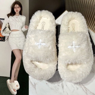Furry Flat Women Slide Sandals Fluffy Ladies Casual Shoes Slip-on Women's  Slippers - China Design Walking Shoes and L V Sneaker for Men Women price