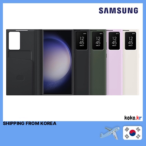 Samsung Galaxy S23 Ultra SView Wallet Case (Black, Green, Lavender