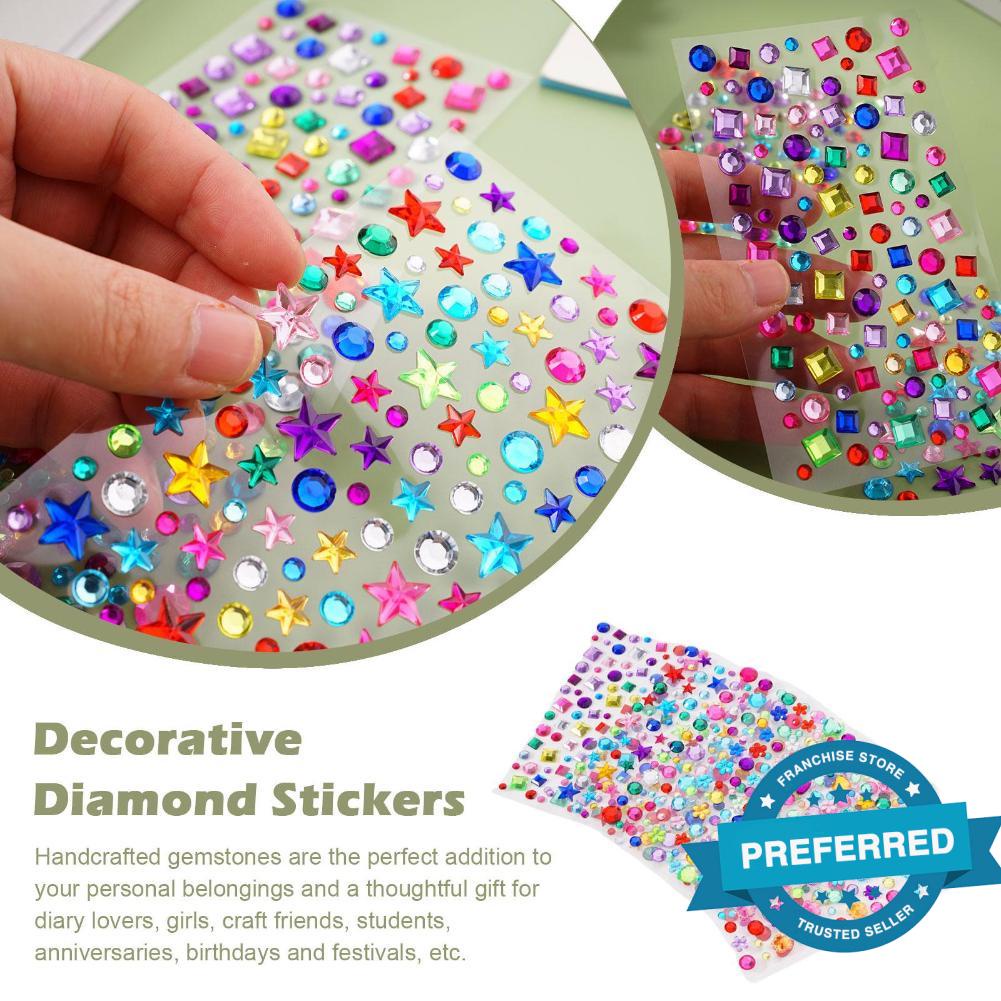 1 Sheet 140+Pcs Gem Stickers Rhinestones For Crafts - Self Adhesive Jewels  Stickers, Acrylic Gems DIY Craft Decorative Diamond Stickers, Small Stickers  For Kids