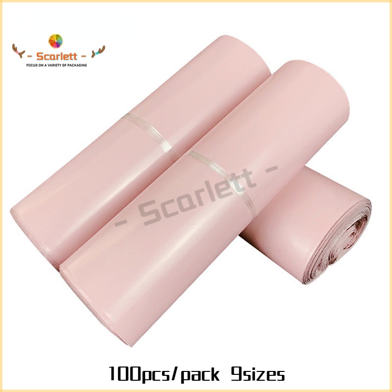[100pcs/pack] 9Sizes Light Pink Courier Bag / Poly Plastic Envelope