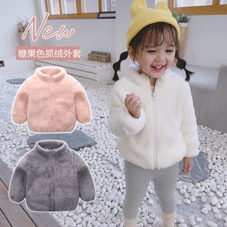 Autumn Winter Children Berber Fleece Waistcoat Solid O-neck