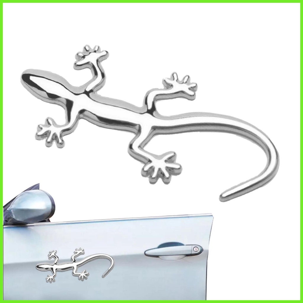 Lizard Sticker Gecko Metal Lizard Wall Decor Pure Metal Chrome Badge
