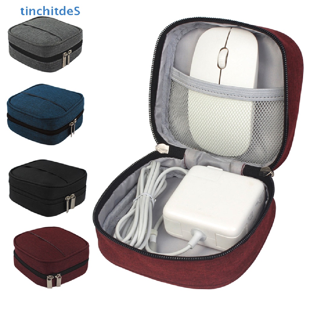 [TinchitdeS] Mini Square Storage Bag Adapter Power Data Cable Headphone ...