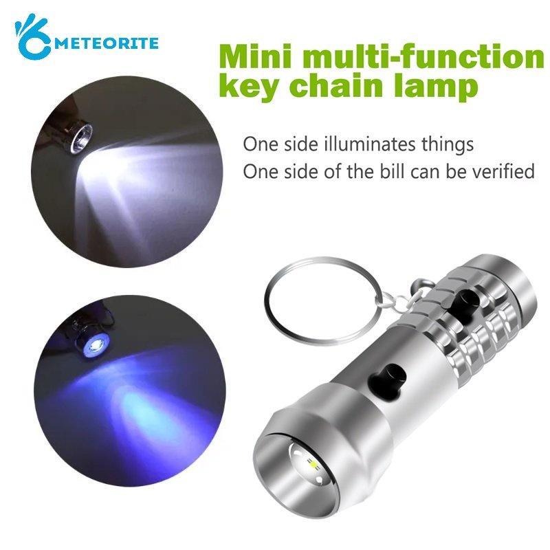 Multifunctional Portable Button Cell Powered White UV 2 In 1 Keychain ...