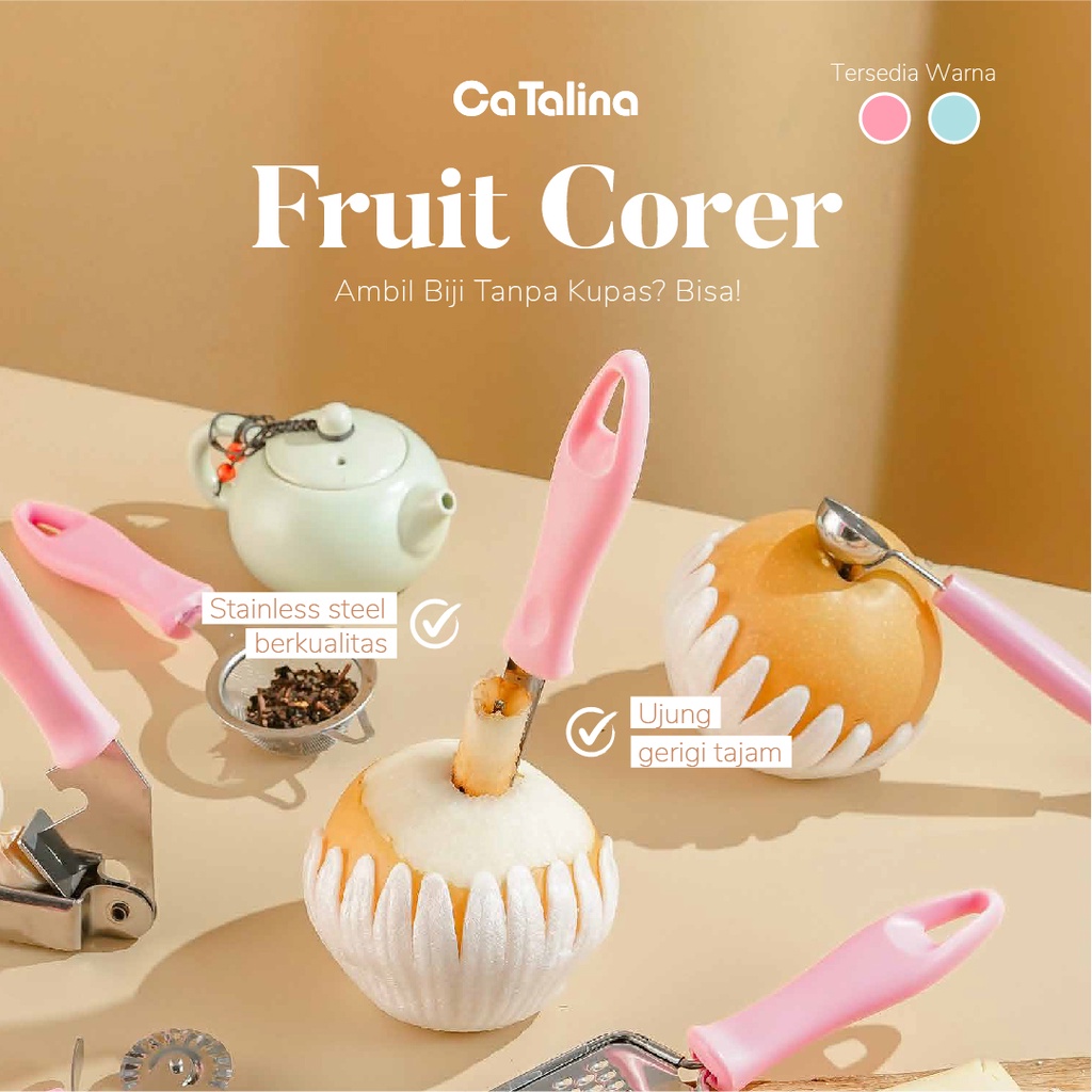 CaTalina Alat Pengambil Biji Buah Apel Fruit Corer Stainless - Gambar 2