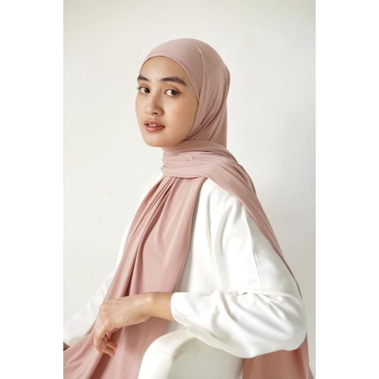 Hijab Pashmina Kaos Jersey / Jilbab Pashmina Jersey Premium - Gambar 3