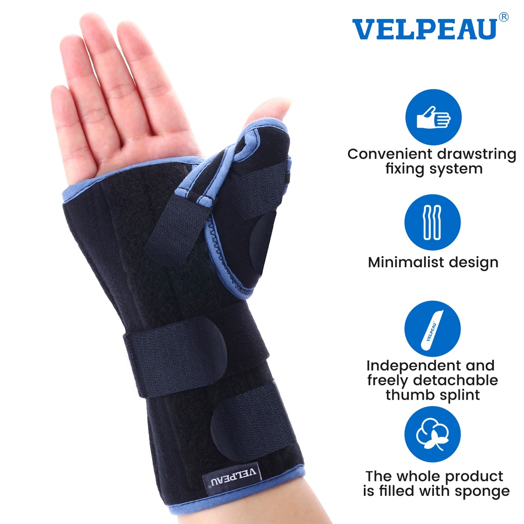VELPEAU Wrist Brace with Thumb Spica Splint for De Quervain's ...