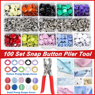 100 Pcs Sewing Flatback Buttons Snap Fasteners Clothing Snaps