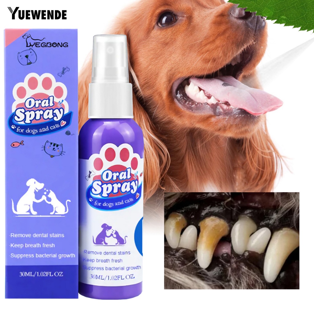 YM.B Cat And Dog Teeth Cleaning Spray Pet Care Supply Control Plaque