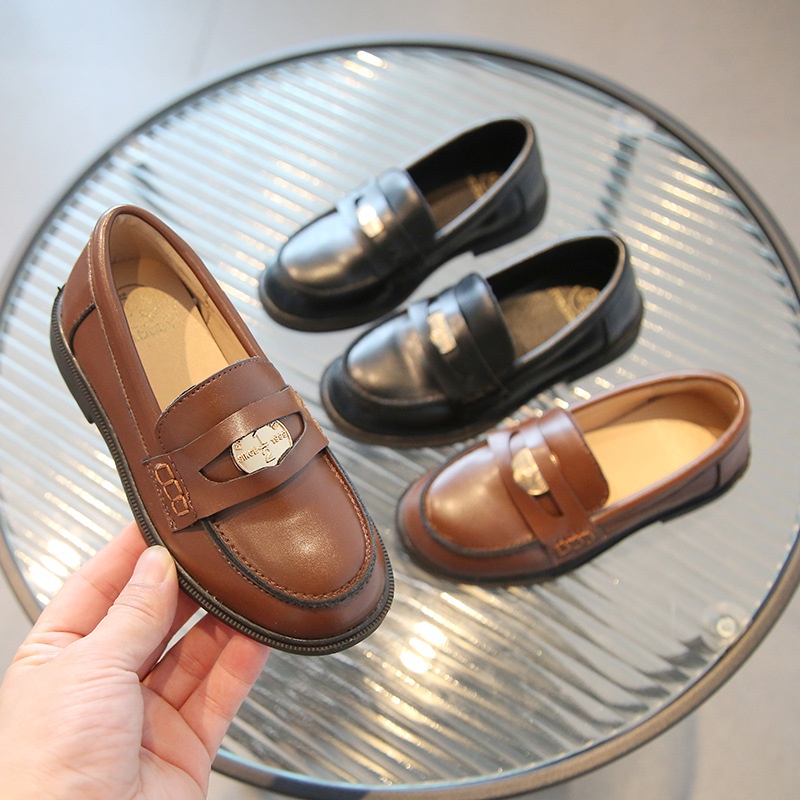 Boys black and hot sale gold loafers