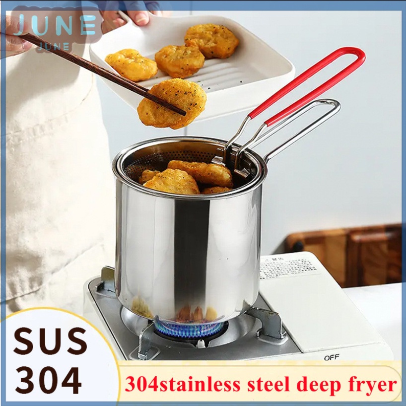 304 Stainless Steel Fry Pot Home Tempura Fryer Oil Storage Container