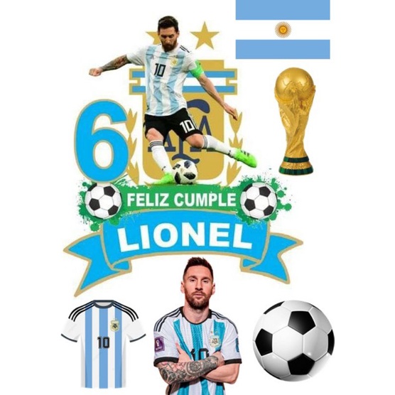 Topper Cake FREE Name Lionel Messi Argentina Theme | Shopee Singapore