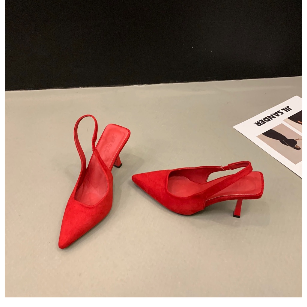 Red heels clearance with thick heel