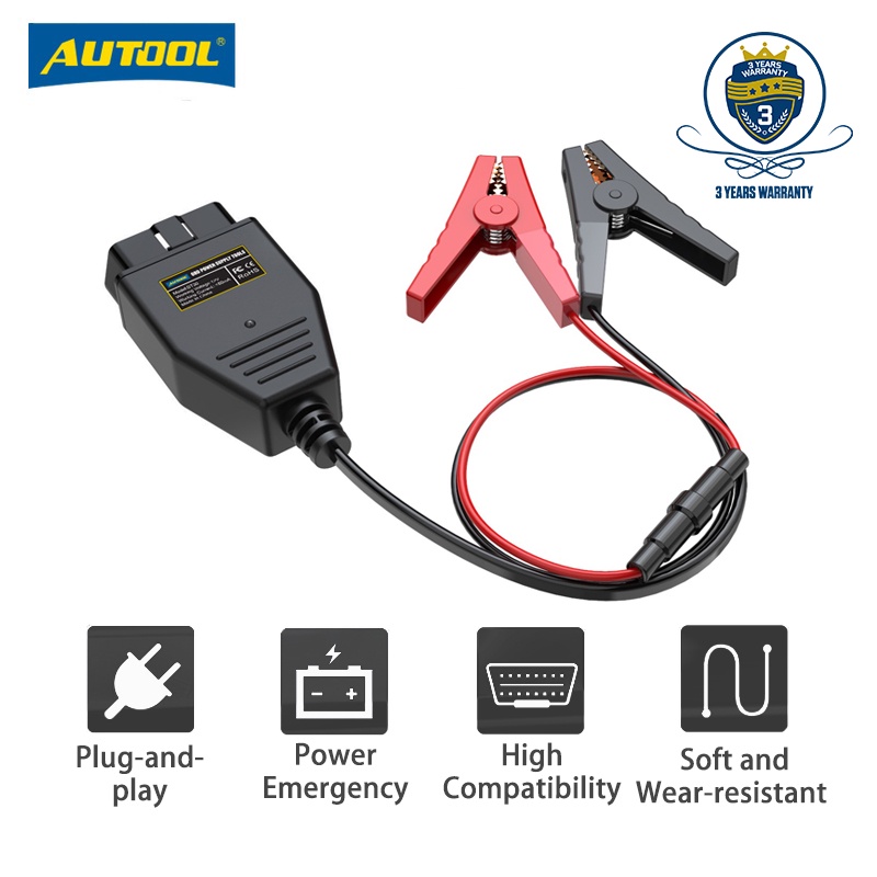 AUTOOL BT30 Emergency Electrical Plug Car ECU Emergency Power Supply