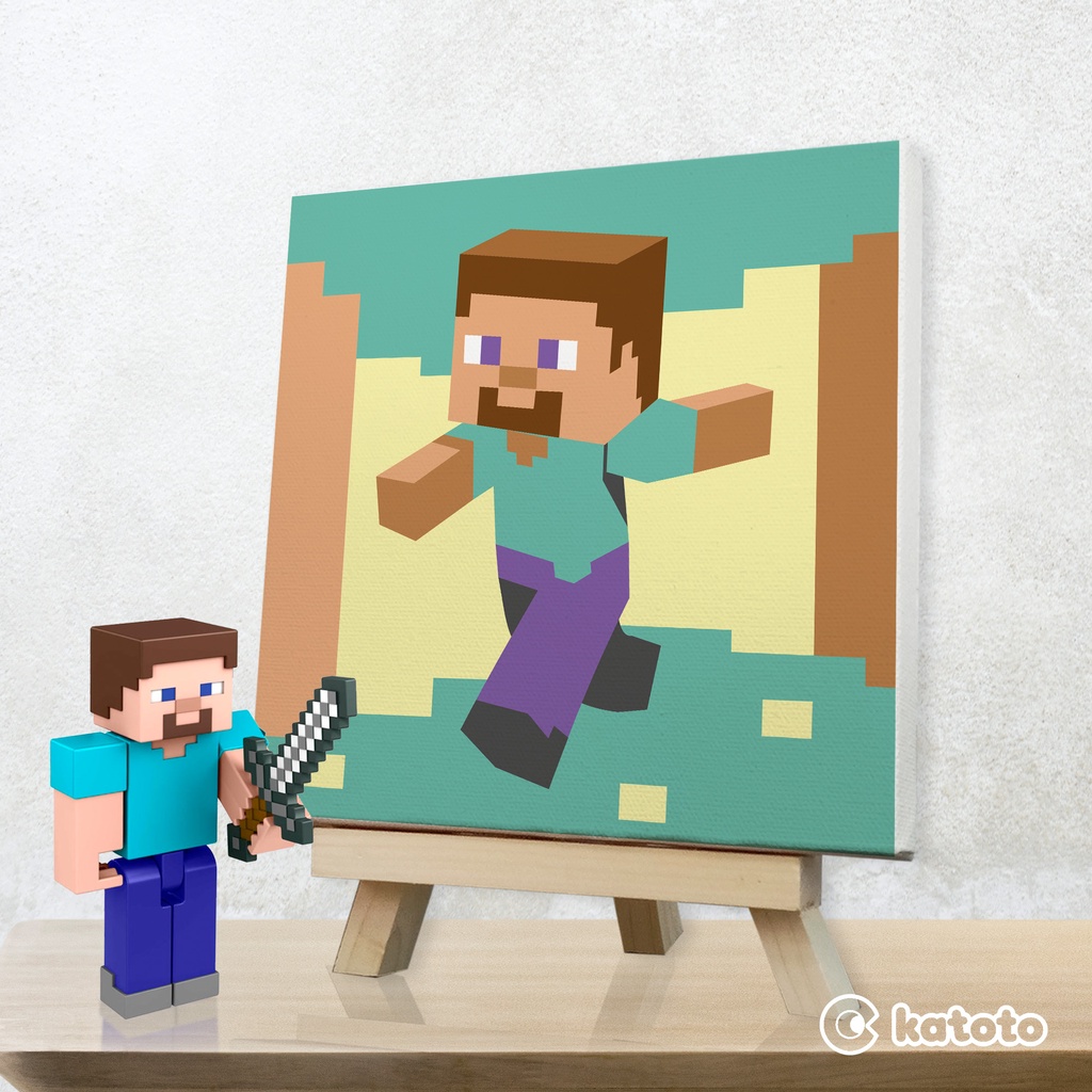 Paint BY NUMBERS STEVE MINECRAFT VIDEO GAME PAINTING KIT BY NUMBER