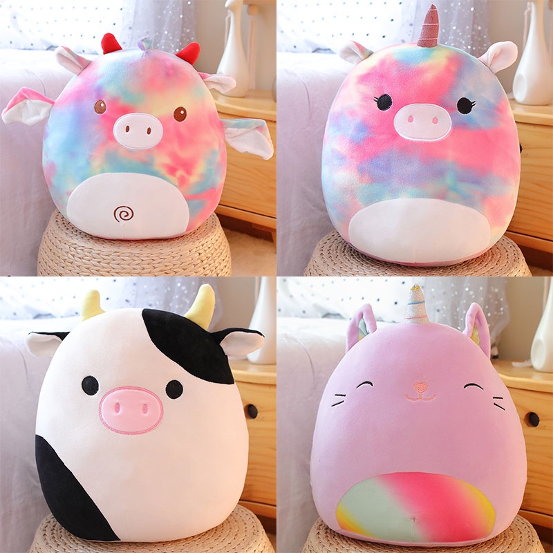 35cm Squishmallows Rainbow Unicorn Plush Doll Cute Cartoon Pillow