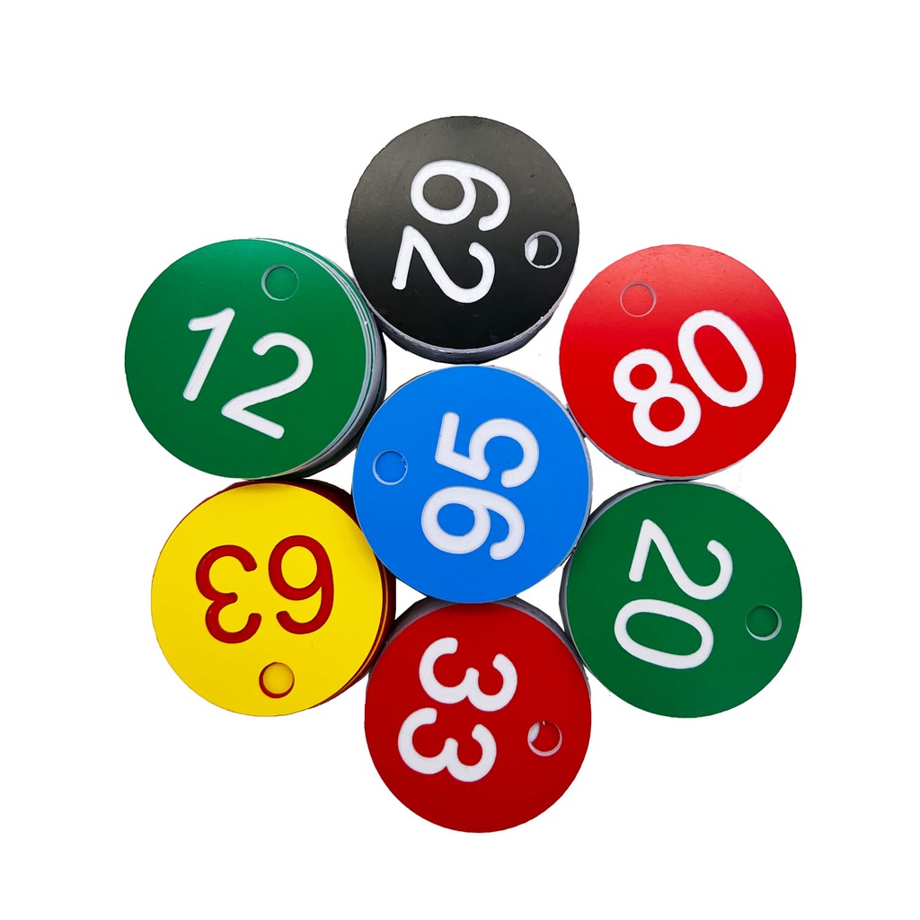 New 35mm numbered tags 1-100, ABS key tags, engraved digital Id tag ...