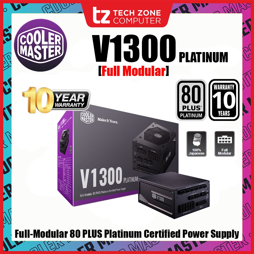 Cooler Master V1300 Platinum Full Modular 80 PLUS Platinum Power Supply ...