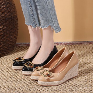 Wedge pumps with on sale strap