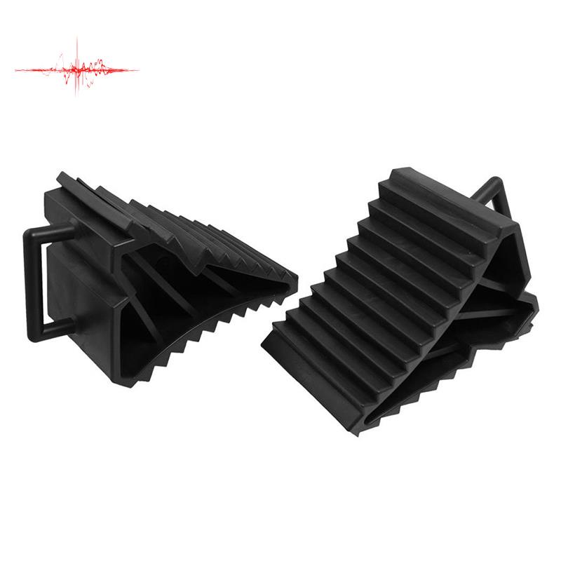 2 Pcs Antislip Vehicle Car Truck Wheel Tire Chock Stop Block Black ...