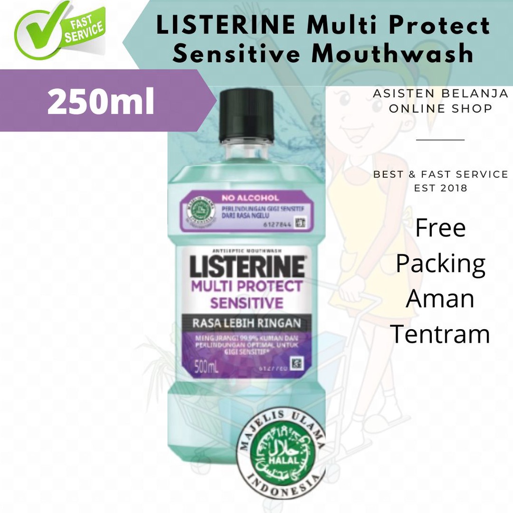 Listerine Mouthwash Multi Protect Sensitive 250ml ml Against Bacteria