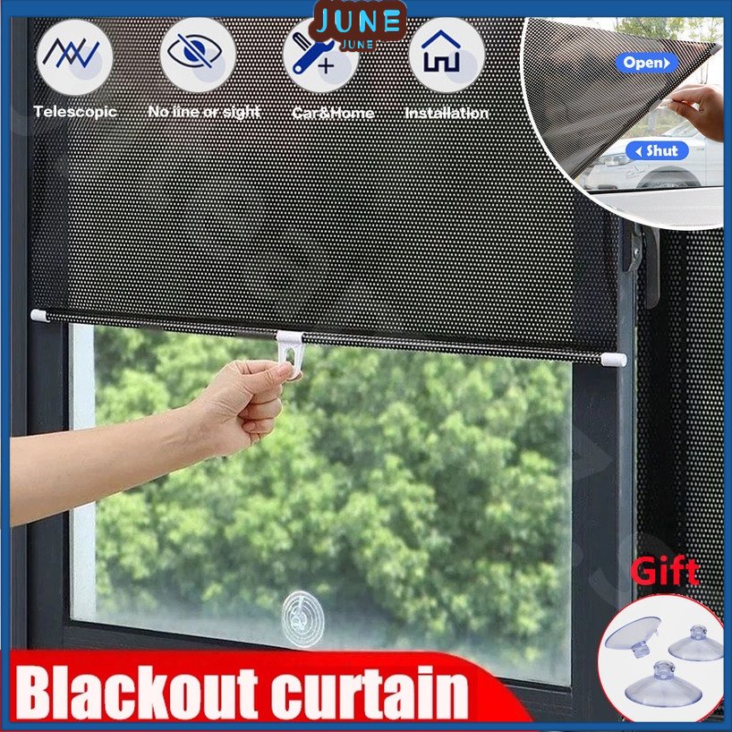 Universal Retractable Sunshade Blackout Curtain Roller Blind With