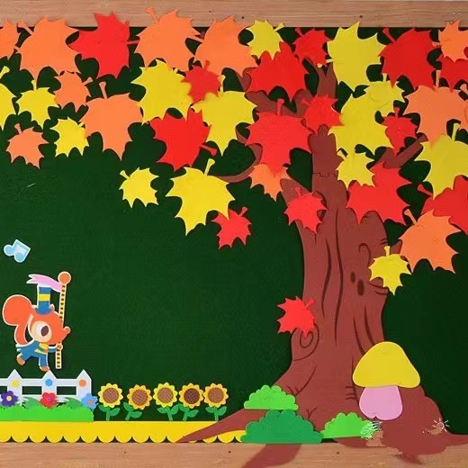 Ready Stock Wall Decoration Stickers Elementary School Kindergarten Theme Tree Three-Dimensional Classroom Environmental Layout Blackboard New