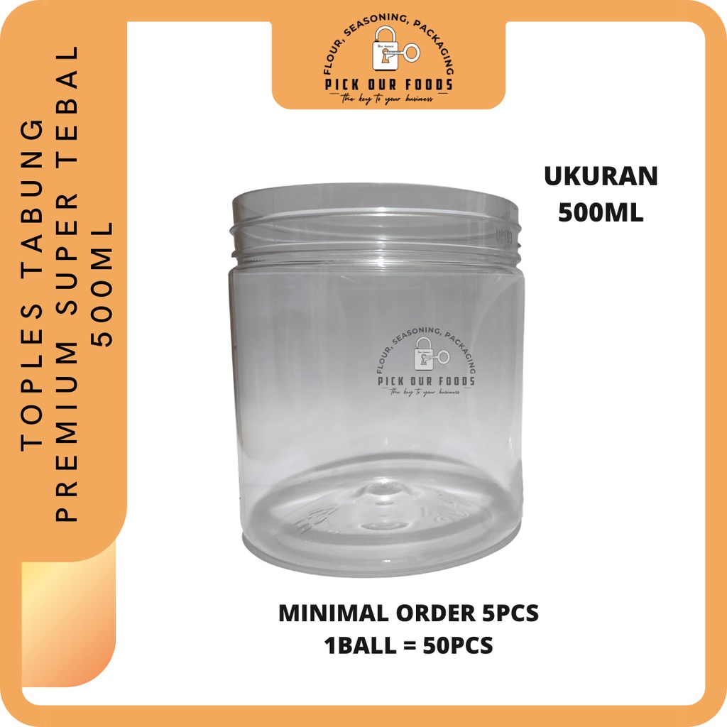 500ml Super Thick Premium Tube Jars/Cylinder Jar Jars/Clear Plastic Jars/Cylindrical Jars/Eid