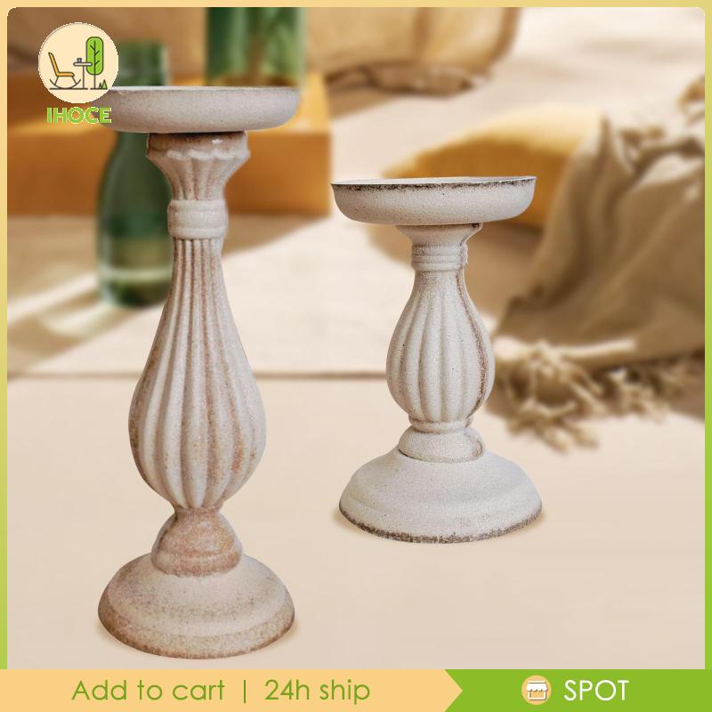 [Ihoce] Unfinished Candlesticks Holders Wood Candlesticks Smoothed and