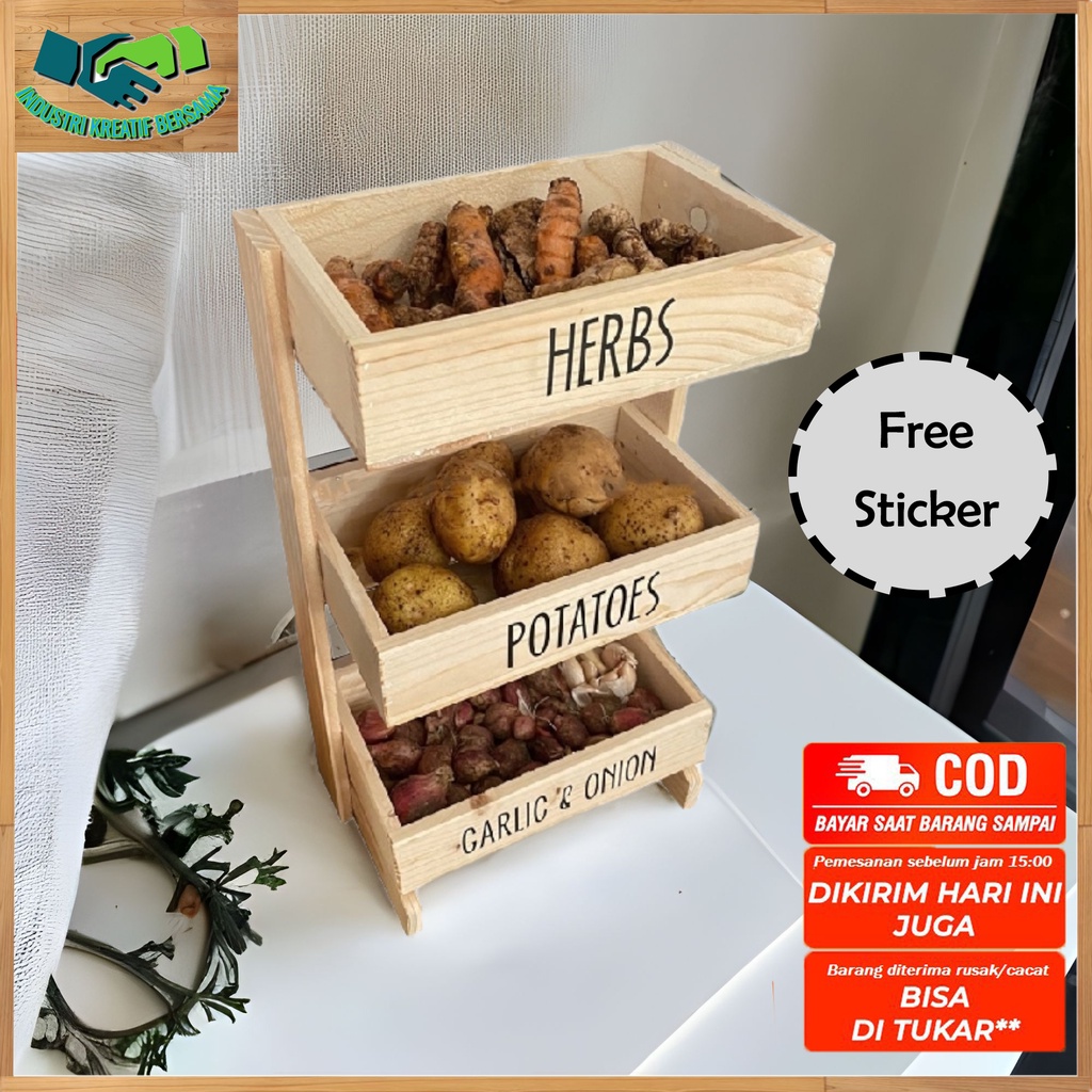 Multipurpose Kitchen Spice Rack/Tier Onion Rack/Stacking/Minimalist