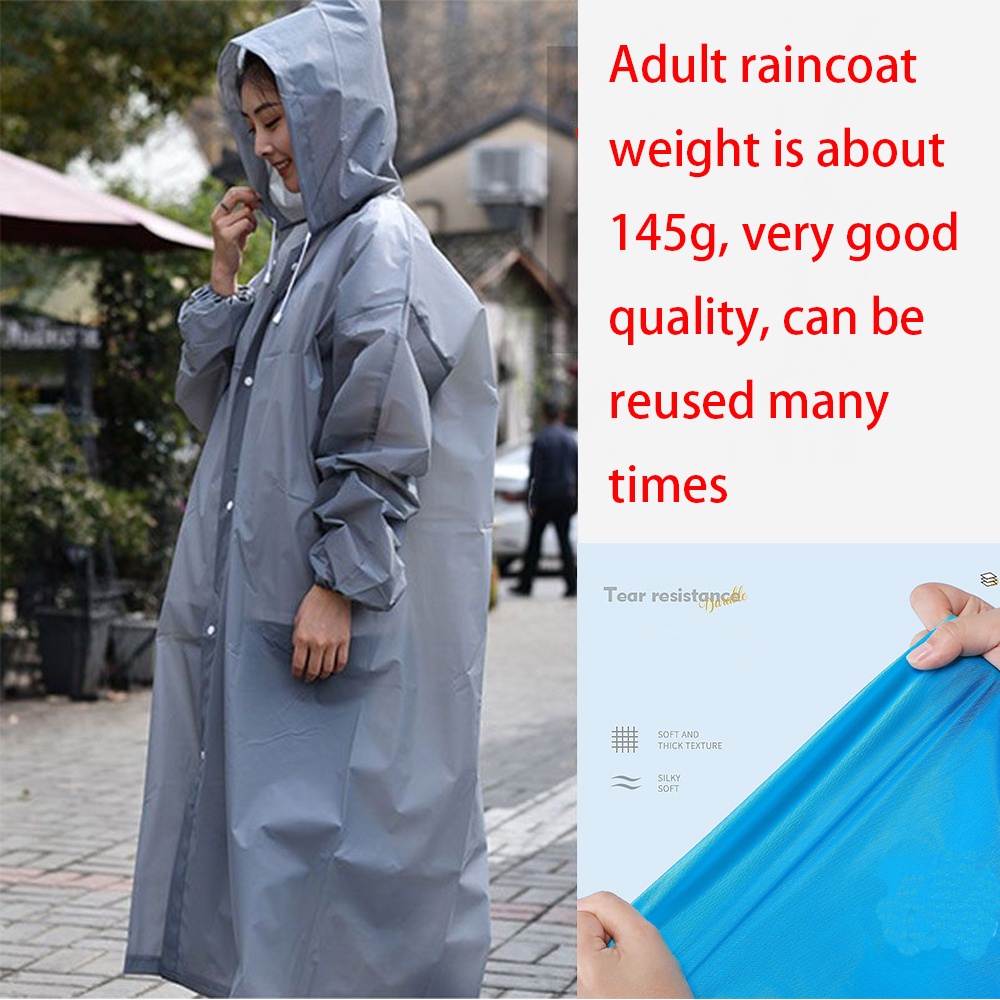 EVA Raincoat Adult Thick Wear Resistant Waterproof Rain Coat Ready Stock