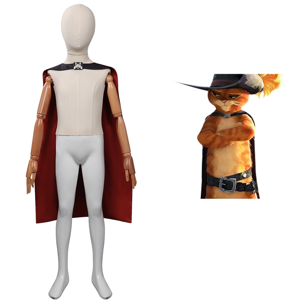 Puss in Boots Cosplay Costume Cloak Cape Hat Outfits For Adult Man