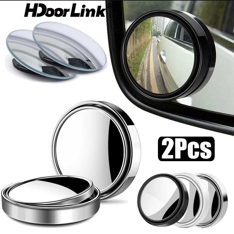 HdoorLink 2Pcs Car Mirror HD Convex Mirror Blind Spot Auto Rearview