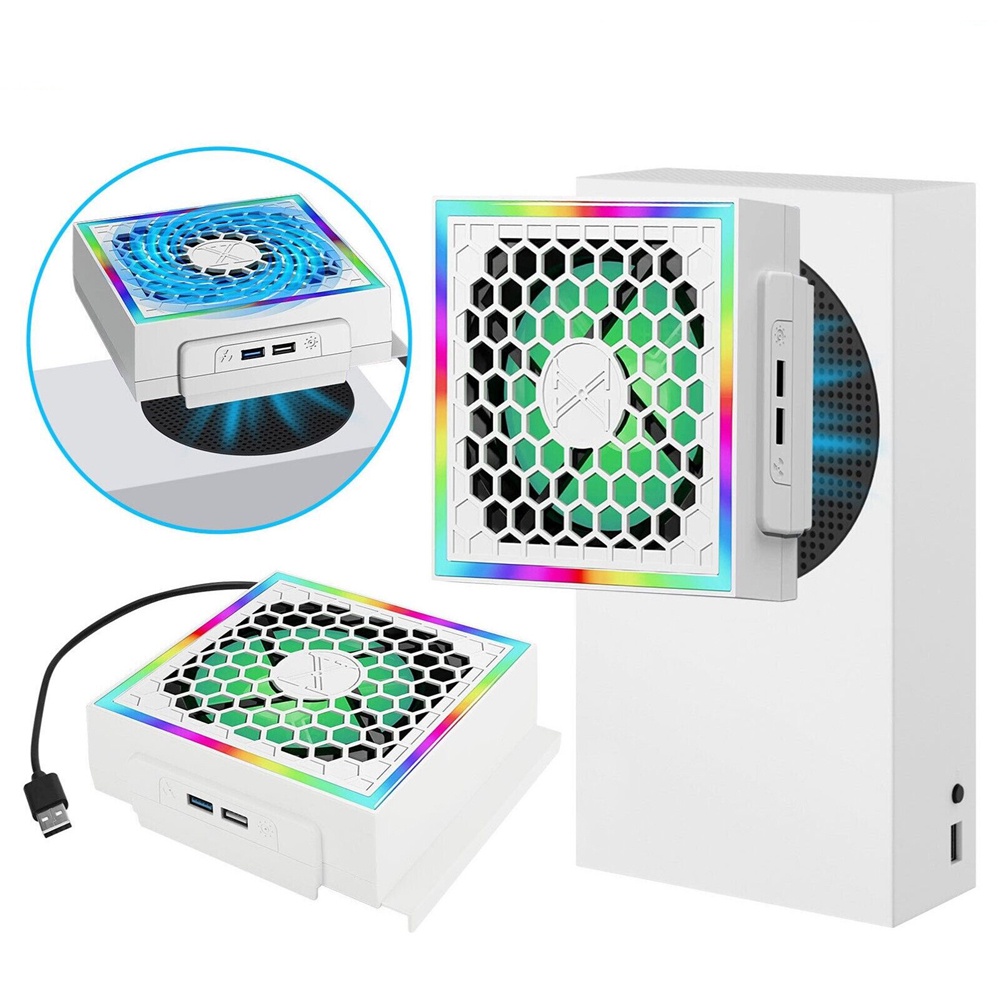 Cooling Fan for Xbox Series S Console RGB Adjustable USB Cooler Stand