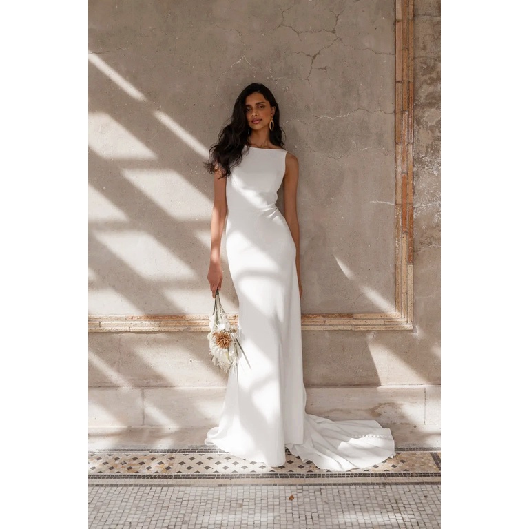 TAVIMART  -  French Strapless Lace Light Wedding Dress Luxurious And Elegant Simple Banquet Dress With A Small Tail Customized main image 0