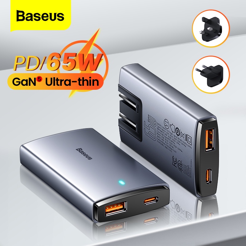 Baseus 65W GaN 5 Pro USB C Charge PD 3.0 Quick Charge 4.0 Type C Fast ...