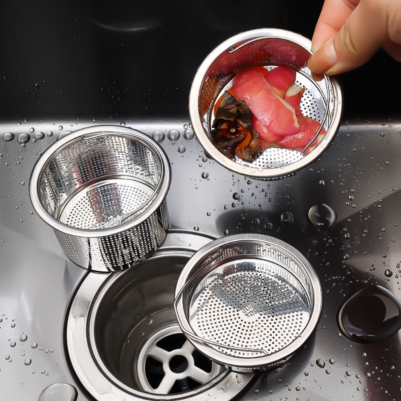 Stainless Steel Sink Drains Filter with Handle Anti-blocking Sink Sewer ...