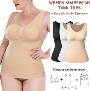 Women Waist Trainer Bodysuit Slim Full Body Shapewear Seamless Round Neck  Jumpsuits Tummy Control Compression Tops