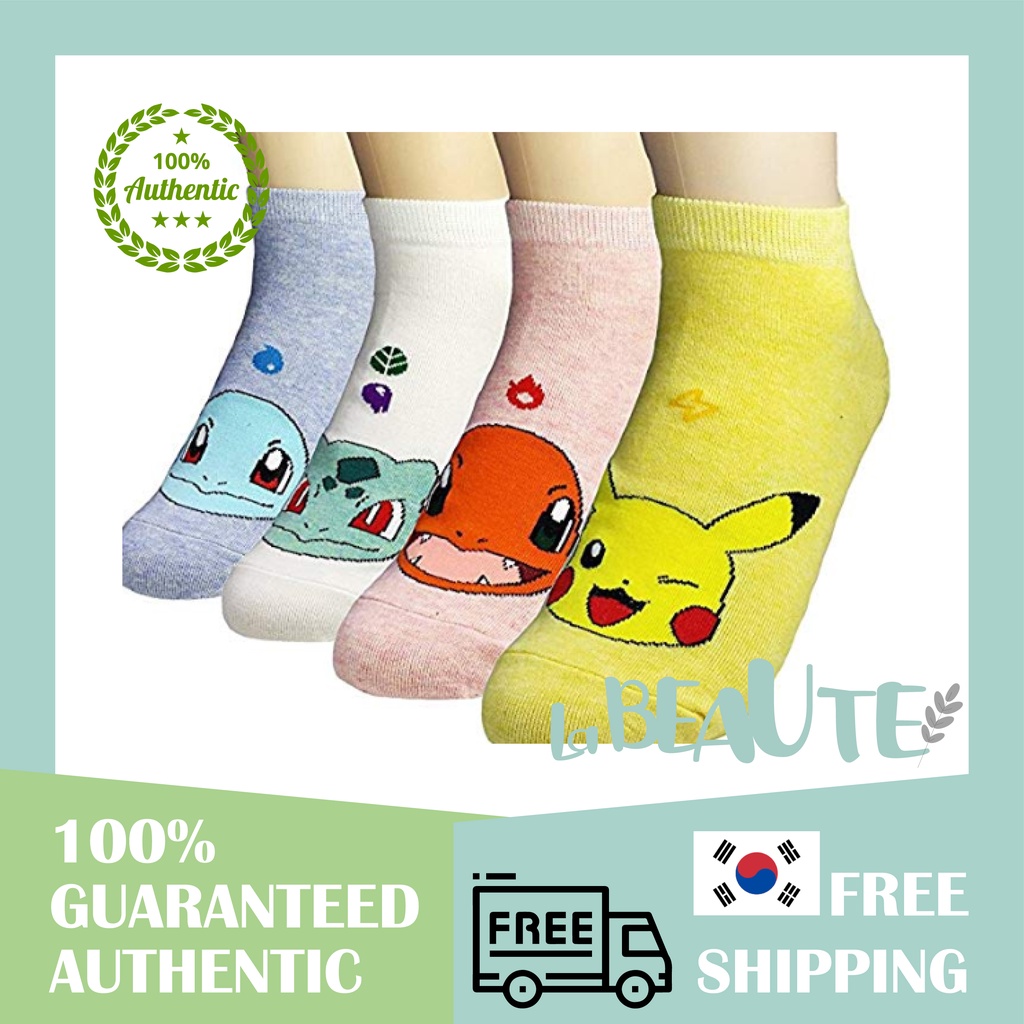 4 pairs) POKEMON SOCKS Pikachu - READY STOCK
