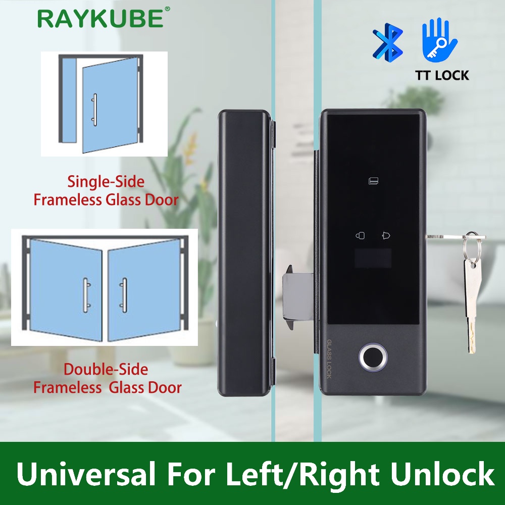 RAYKUBE GS1 TT Lock Smart Glass Lock For Glass Door Biometric ...