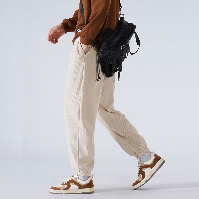 Fashion Long Pants Korean Men Pants Casual Trousers with Elastic Waistline Men's Clothing