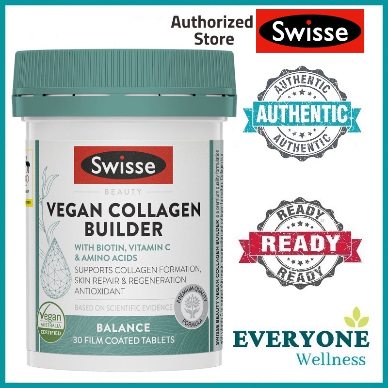 [Local Delivery] Swisse Vegan Collagen Builder with Biotin & Vitamin C l Supports natural collagen formation l 30Tablets