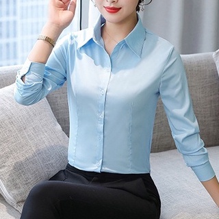 Long Sleeve White Shirt Women's Professional Office Lady Formal Work  Clothes Large Short Sleeve Women's Shirt