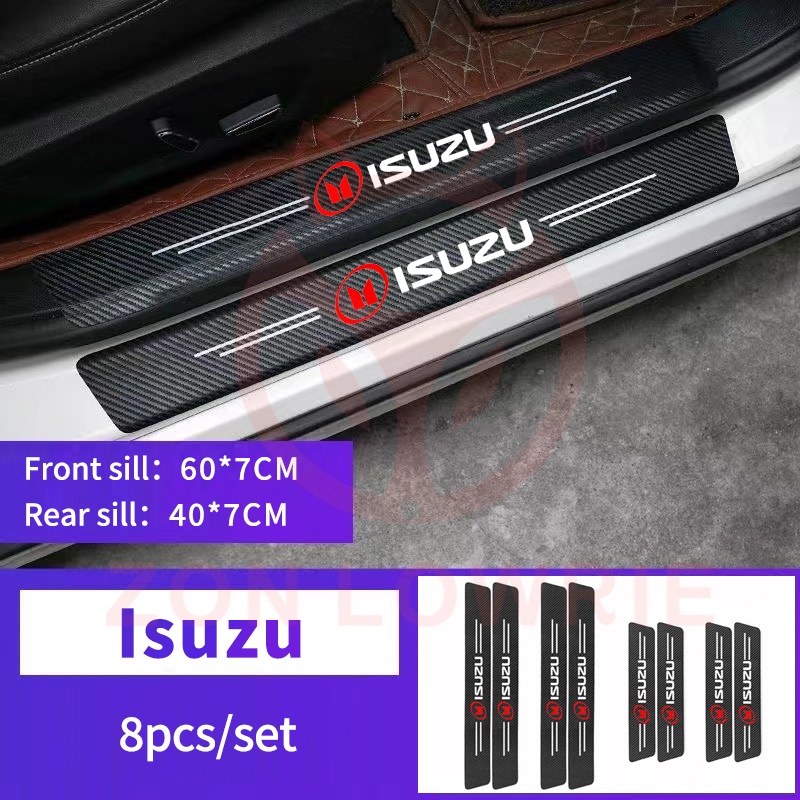 5D carbon fiber door sill sticker 4 Isuzu door sill sticker D-max Mu-x ...