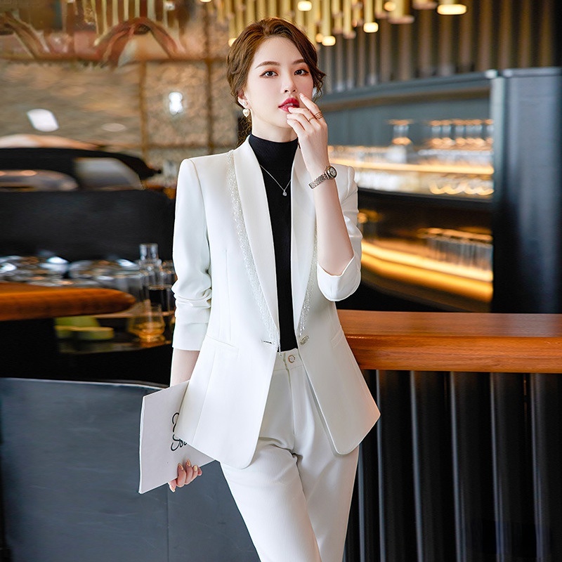 Professional Women Suits Office Business Ol White Formal Ladies