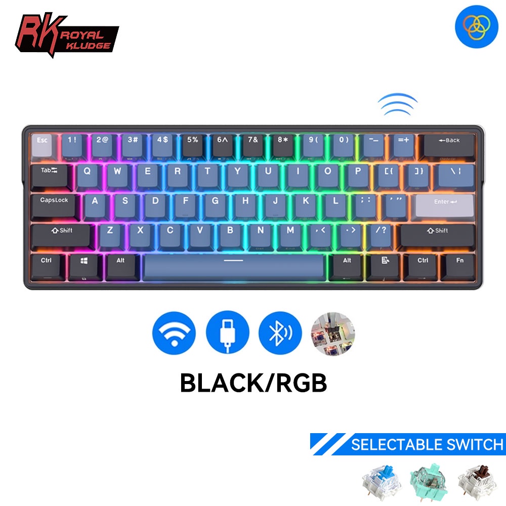 Royal Kludge RK61 PLUS RK61 RGB 3 Modes Hotswap Mechanical Keyboard ...